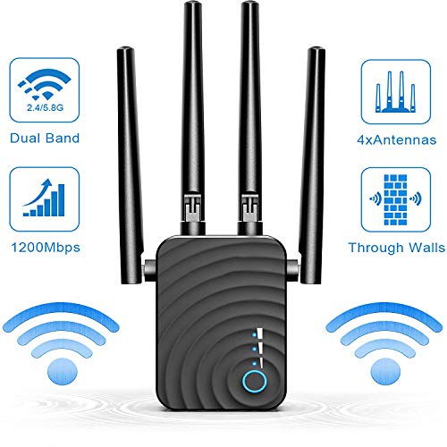 5GHz WiFi Range Extender – 1200Mbps WiFi Long Range Extender Repeater